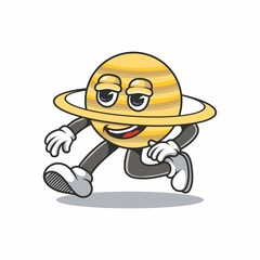 vector saturn mascot retro cartoon © wehastd