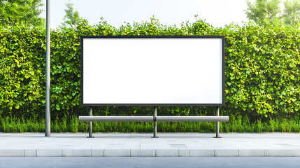 White blank screen sandwich board placed outdoor