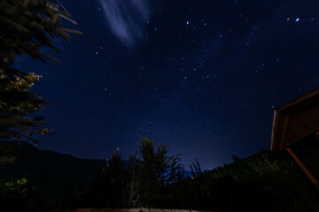night sky with stars and clouds