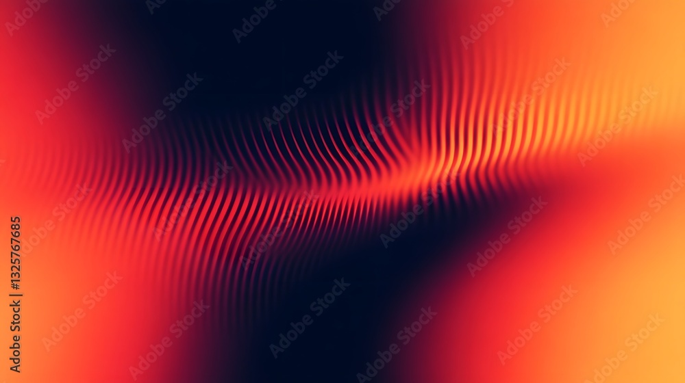 Poster warm colored wavy lines with smooth gradients throughout the image