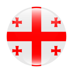 Obraz premium The flag of Georgia. Button flag icon. Standard color. Circle icon flag. 3d illustration. Computer illustration. Digital illustration. Vector illustration.