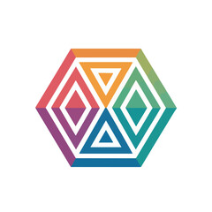 Geometric Harmony: A Vibrant Hexagonal Pattern