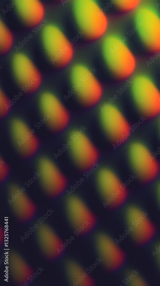 Poster abstract pattern features repeating shapes with gradient color transitions