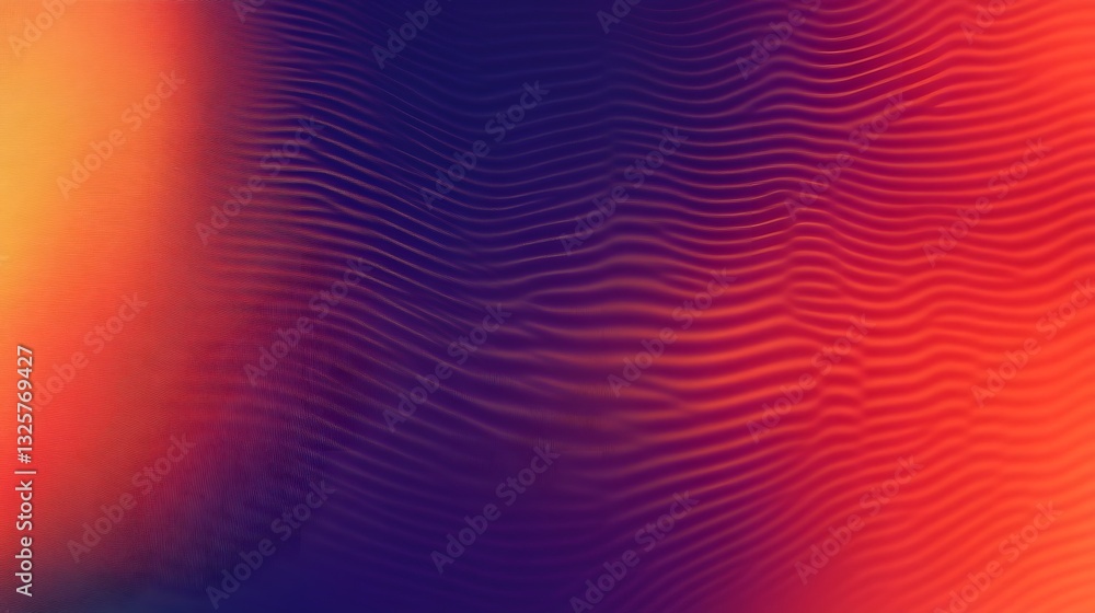 Poster abstract image features colorful gradient and wavy lines textures