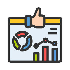 thumb website business analytic filled style