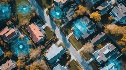 suburbs and smart homes concept