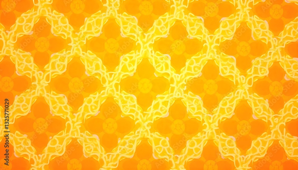 Aufkleber A pattern of interconnected circles in various shades of yellow and orange, creating a warm and uplifting visual, perfect for Happiness day