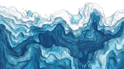 Fototapeta premium Abstract Blue Wave Texture Background
