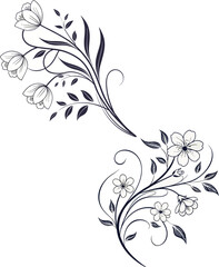 Elegant floral design with swirling patterns and decorative elements