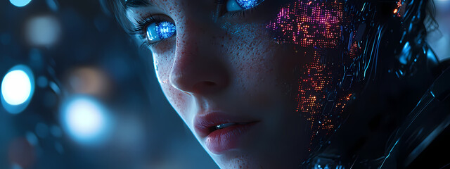 Hyper-Realistic Cybernetic Woman