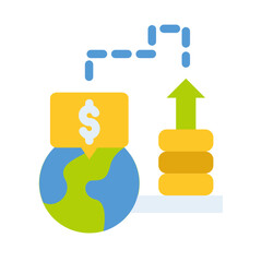 world economy growth business analytic flat style