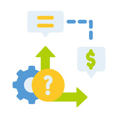 financial ask business analytic flat style