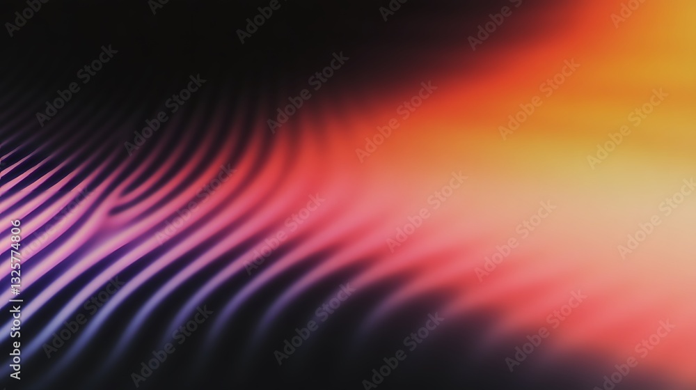 Poster gradient color waves with a black backdrop create visual interest