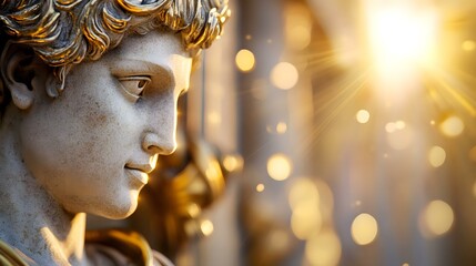 Golden Statue of Apollo in Sunlight