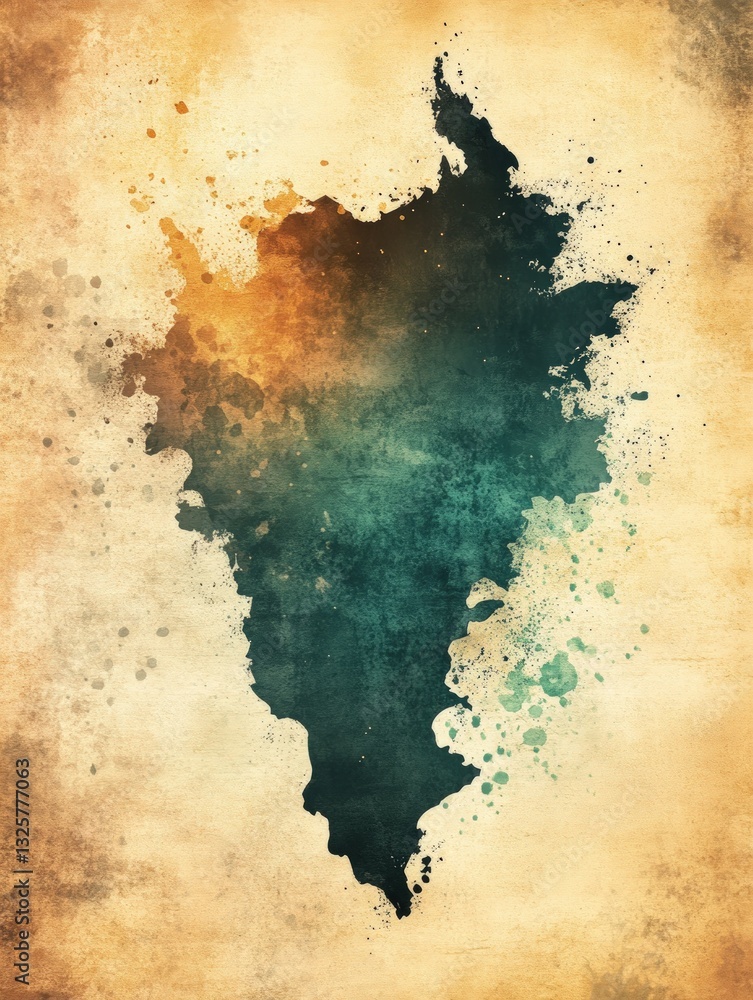 Poster abstract splash art illustration with grunge texture and color gradients. artistic backdrop featurin
