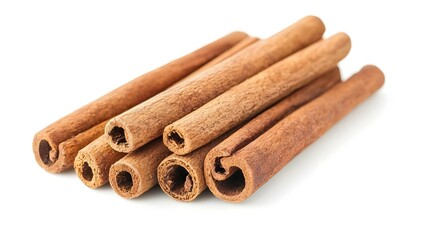 Cinnamon sticks isolated over white background