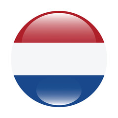Flag of the Netherlands. Flag icon. Standard color. Circle icon flag. 3d illustration. Computer illustration. Digital illustration. Vector illustration.