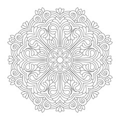 Graceful Gestures Mandala coloring book page, Vector File