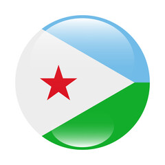 Flag of Djibouti. Flag icon. Standard color. Circle icon flag. 3d illustration. Computer illustration. Digital illustration. Vector illustration.