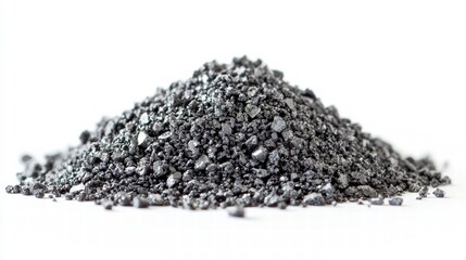 Pile of Coal: A close-up shot of a heap of coal, presenting a study in textures, tones and industrial elements. It tells a story of energy, resources, and natural materials. 