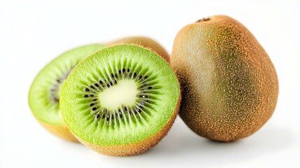 Fototapeta premium kiwi isolated on white background full depth