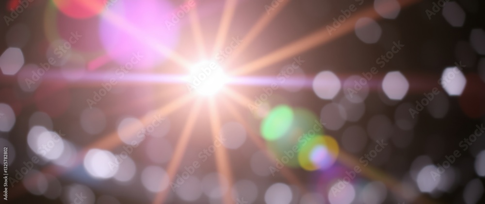Aufkleber radiant light display with ethereal bokeh and lens flare, creating a dreamy abstract aesthetic.