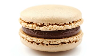 one macaroon cookie isolated on white