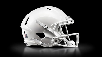 Fototapeta premium American football helmet display athlete showcase team spirit indoor studio close-up view sports concept