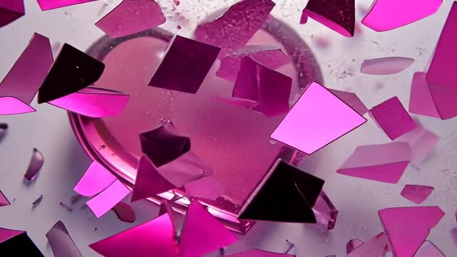 Kaputtes pinkfarbenes Herz aus Glas