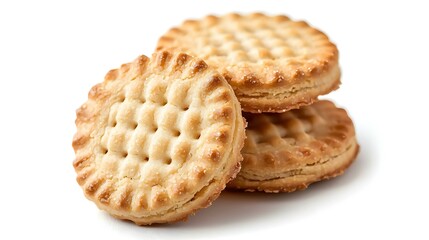 short pastry cookies isolated on white