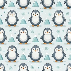 Fototapeta premium seamless pattern with penguins