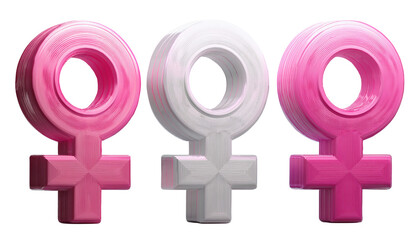 female symbol sign, 3d render, isolated on transparent background png