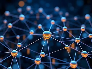 3D Render of Digital Network Connections, Technology Background for Data Transfer, Innovation, Internet, and Cybersecurity Concepts.