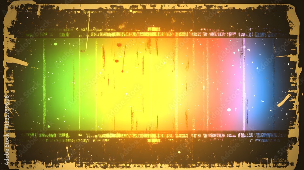 Aufkleber a multicolored gradient abstract image with grunge and frame effects
