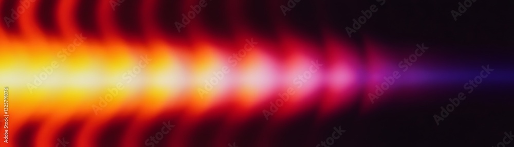 Poster abstract design features a spectrum of colored light waves
