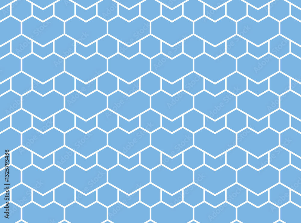 Poster The geometric pattern with lines. Seamless vector background. White blue texture. Graphic modern pattern. Simple lattice graphic design