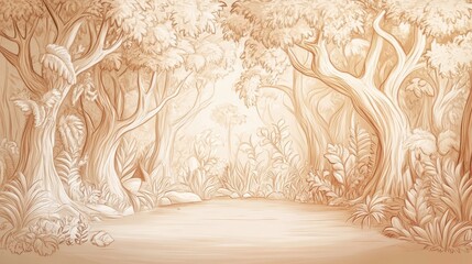 Whimsical Forest Sketch with Natural Light