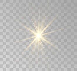 Transparent yellow sunlight special lens flash light effect. Front solar flare lenses	