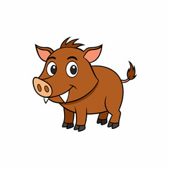 illustration of a cartoon boar