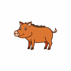 illustration of a cartoon boar