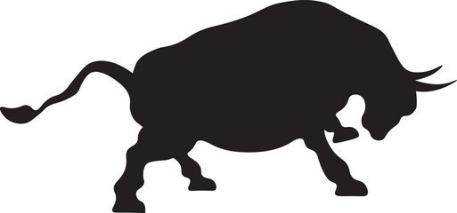 Stock bull silhouette.