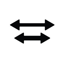 Double arrow icon. arrows pointing left and right. dual sign. navigator button. black horizontal double arrow. vector illustration
