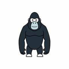 vector illustration of a penguin   gorilla 