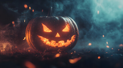 Atmospheric Halloween pumpkin lantern pictures for social media