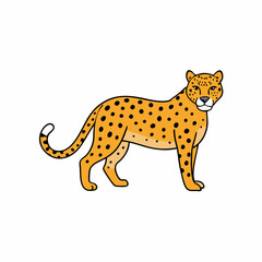 cheetah cartoon isolated on white