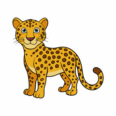 leopard cartoon isolated on white