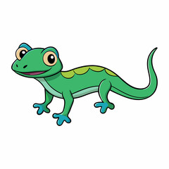 green frog on white background