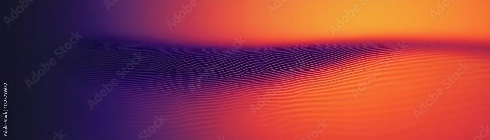 Poster a gradient background with waves and various warm and cold tones