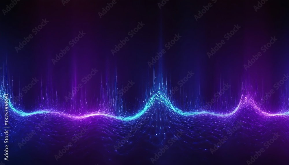 Poster digital waveforms in blue and purple, abstract background. abstract digital background with flowing 