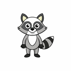 raccoon cartoon vector
